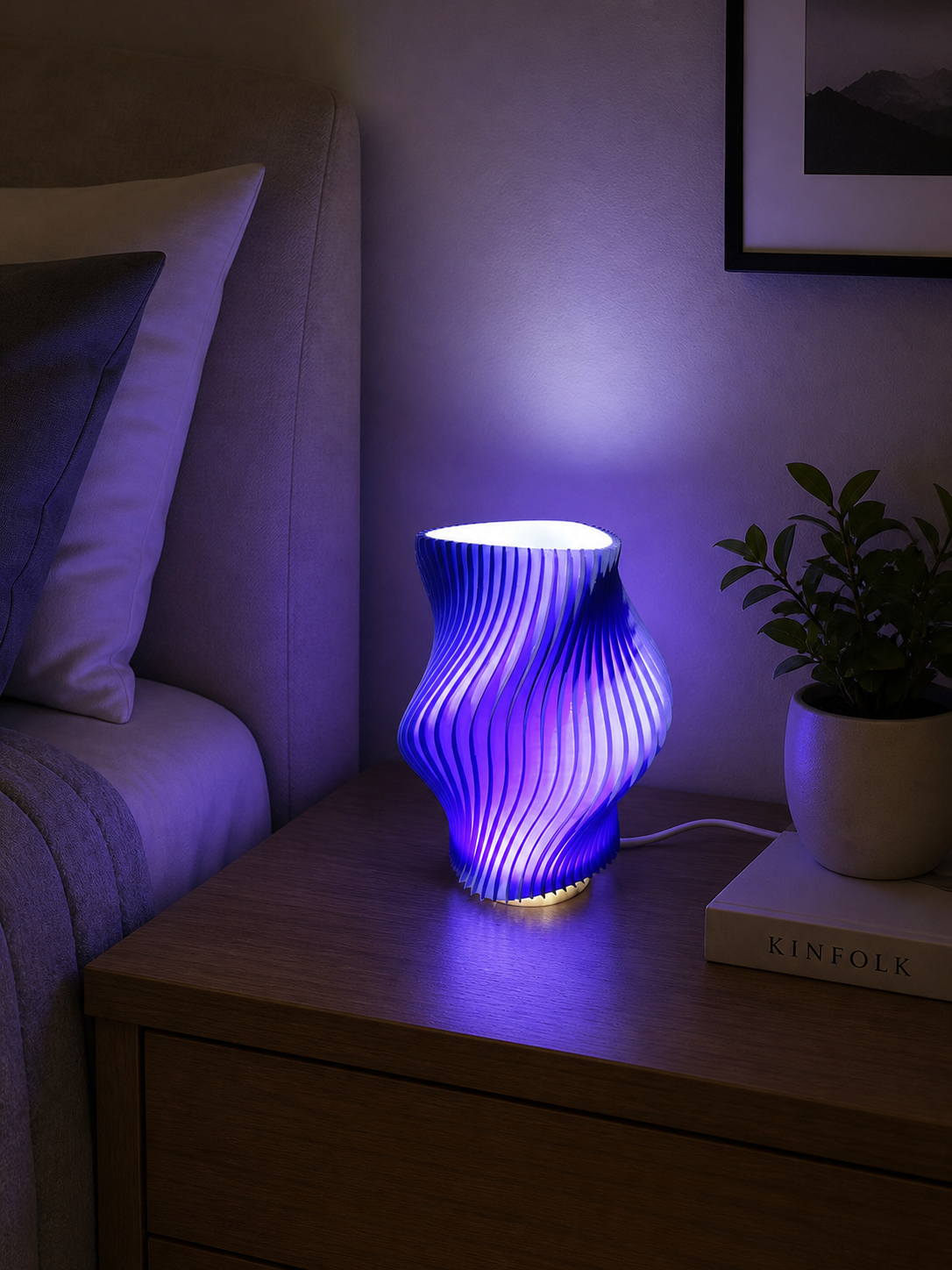 Purple swirl lamp, night light, mood light