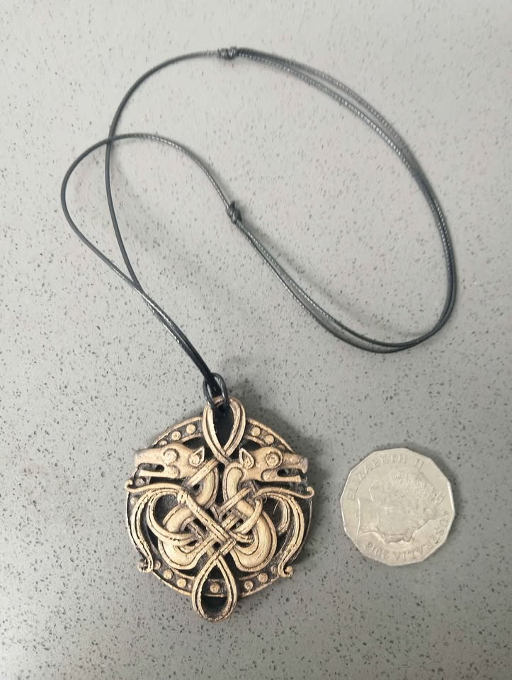 Viking dragon amulet necklace
